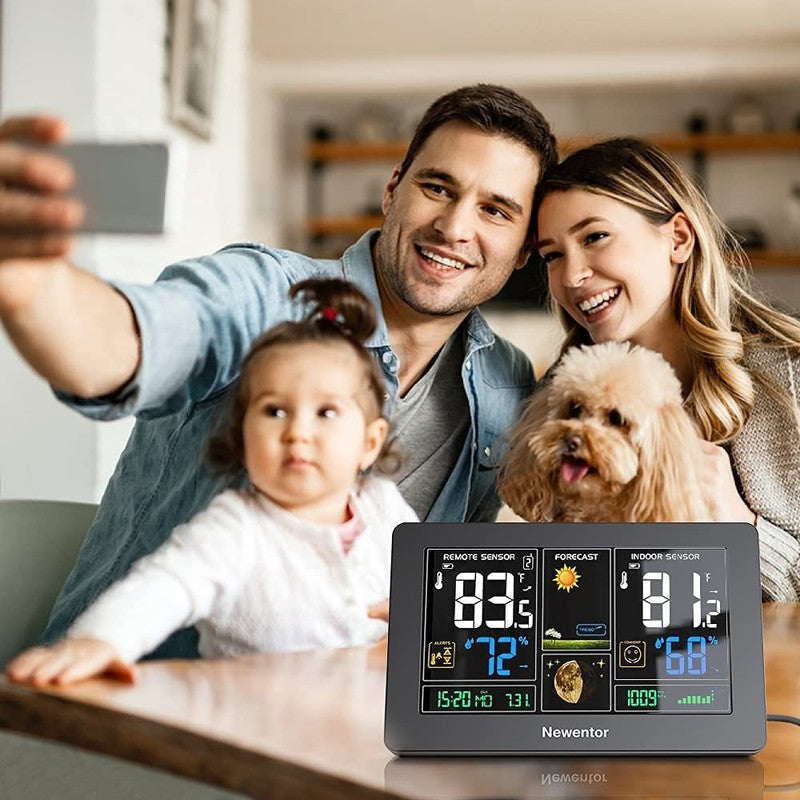 Weather Station Wireless Indoor Outdoor Thermometer, Color Display Digital Weath1