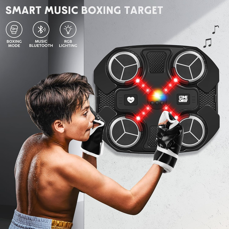 Music Boxing Machine Bluetooth Punching Target Wall Mount w/ Boxing Gloves5