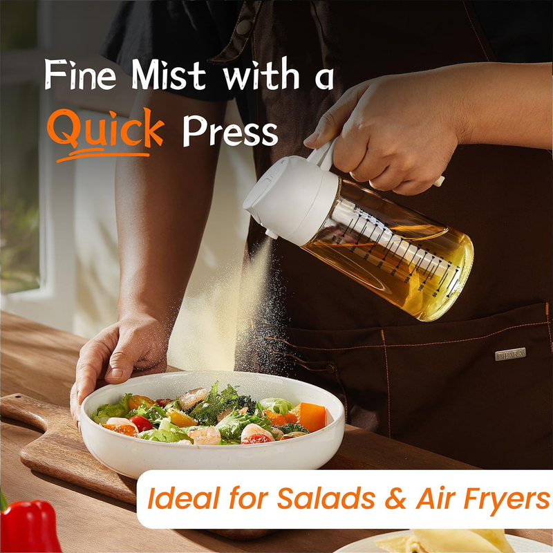 16oz Glass Olive Oil Sprayer 2 in 1 Dispenser Bottle Air Fryer BBQ White Green1