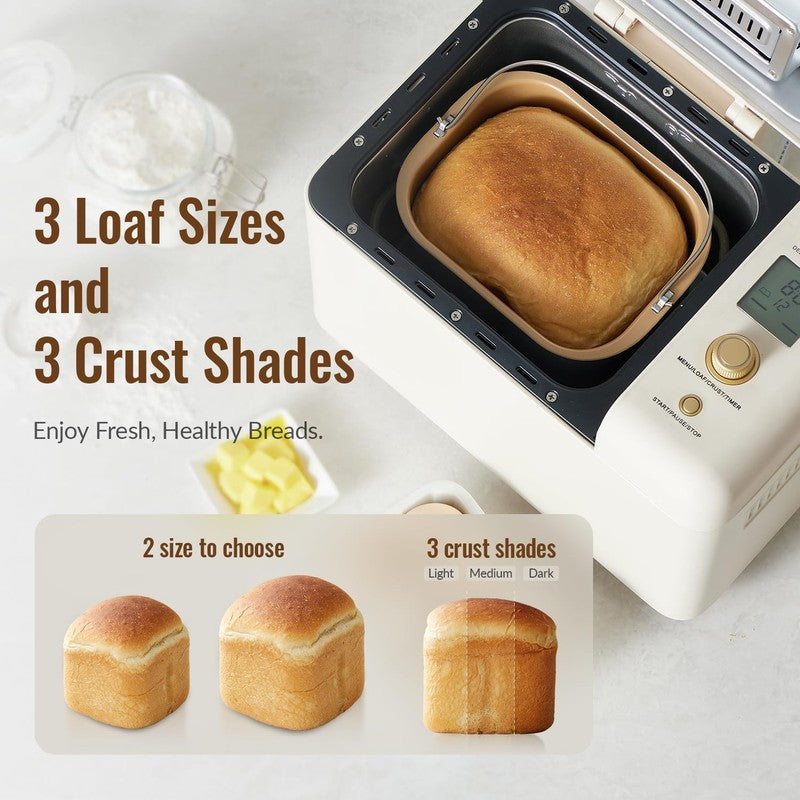 2.2LB Bread Machine 15-in-1 w/ Dual Heater Nut Dispenser Nonstick Pan4