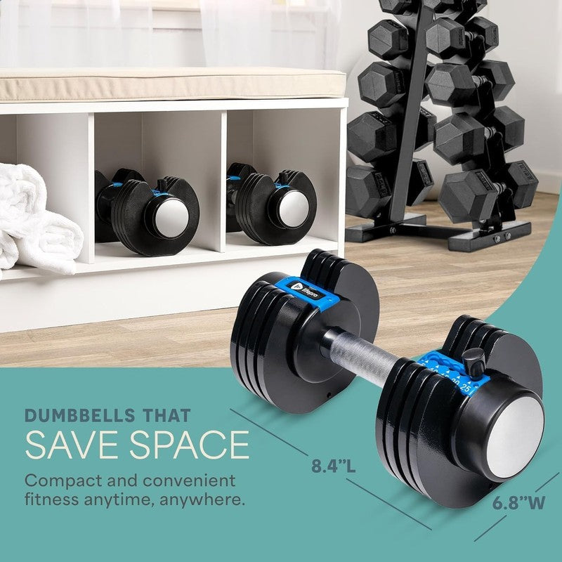 Adjustable Dumbbells 5-in-1 15-55lb w/ Rack Quick Adjust Home Gym Weights3
