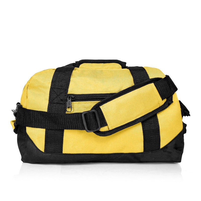 14" Small Duffel Bag Gym Duffle Two Tone in Gold with Shoulder Strap1