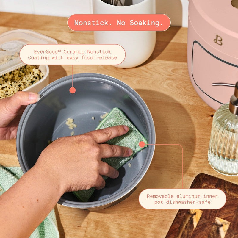 Drew Barrymore 14-Cup Rice & Grain Cooker Ceramic Nonstick Rose6