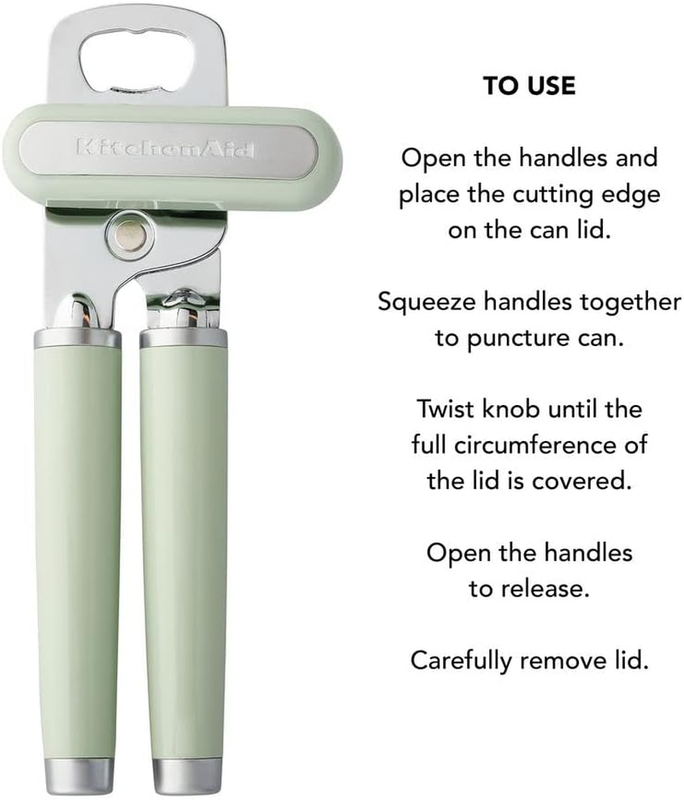 KitchenAid Classic Can Opener Bottle Opener Stainless Steel Pistachio1