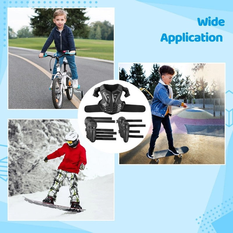 5PCS Motorcycle Full Body Armor Suit for the Youth, Chest Spine Back Protector w4