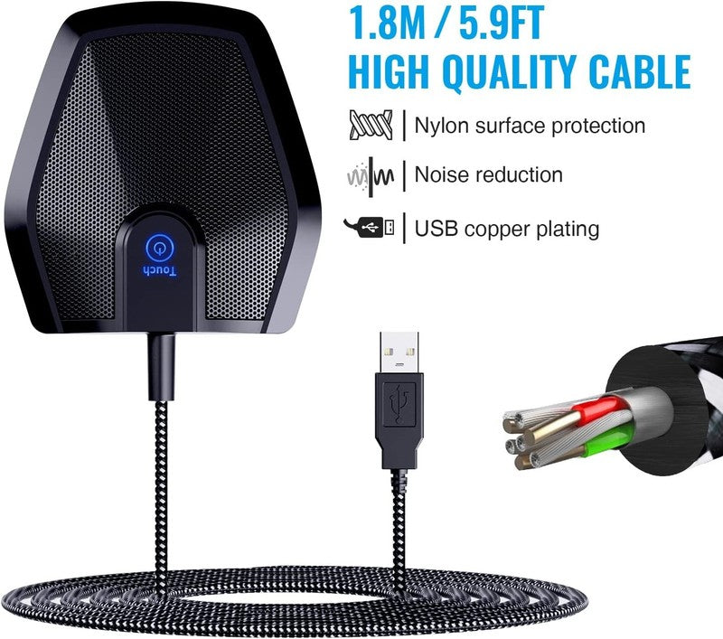 Conference USB Microphone Omnidirectional Condenser PC Mic for Video Class G116