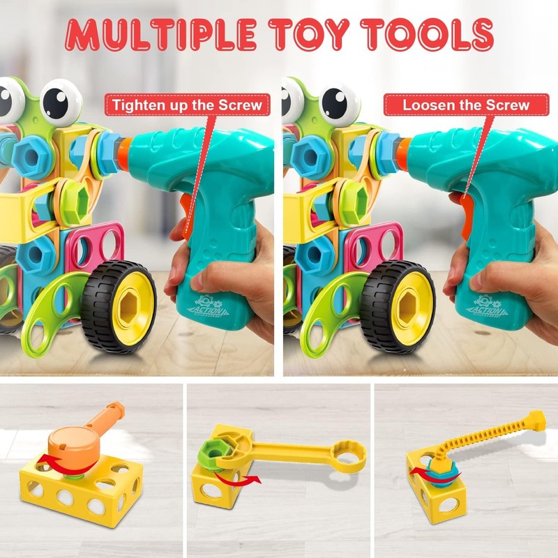 195PCS STEM Building Blocks Educational Toy w Storage Box Ages 3–104