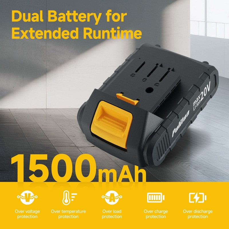 20V Cordless Drill Driver Kit 238Pc Home Tool Set 2 Batteries 21+1 Torque Yellow5