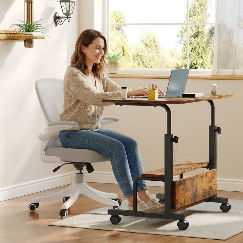 Height Adjustable Desk Standing Desk Small Desk for Small Spaces, Mobile Rolling3