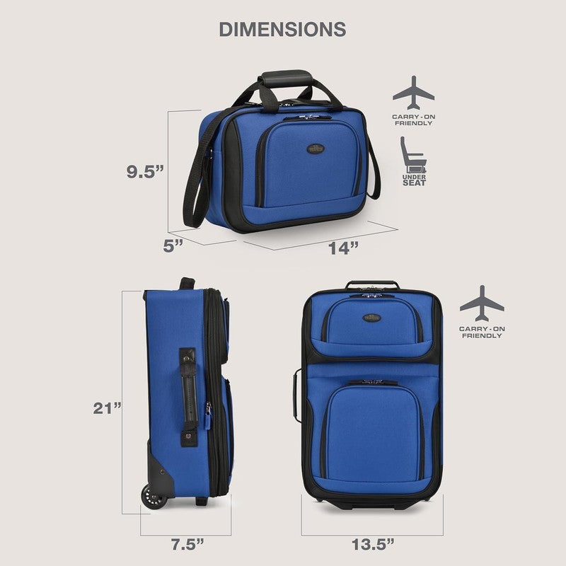Rio Softside Expandable Carry On Rolling Luggage, Royal Blue, 2 Wheel Set5