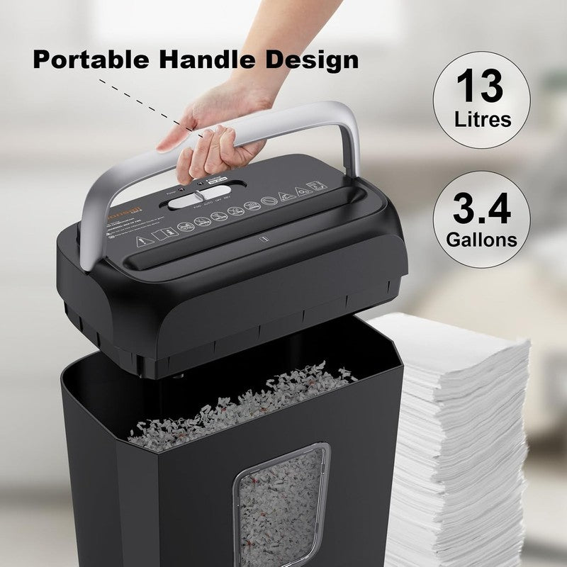 6 Sheet Cross Cut Paper Shredder, Portable Handle Small Shredder for Home Office5