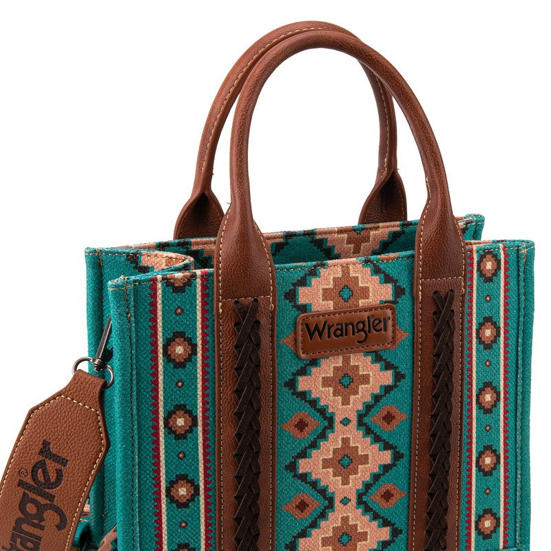 Wrangler Aztec Tote Bag for Women Boho Shoulder Purses and Handbags, Turquoise3