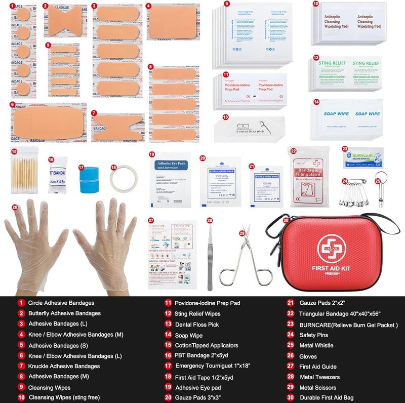 Mini First Aid Kit - 150 Piece Small Waterproof Hard Shell Medical Kit for Home,2