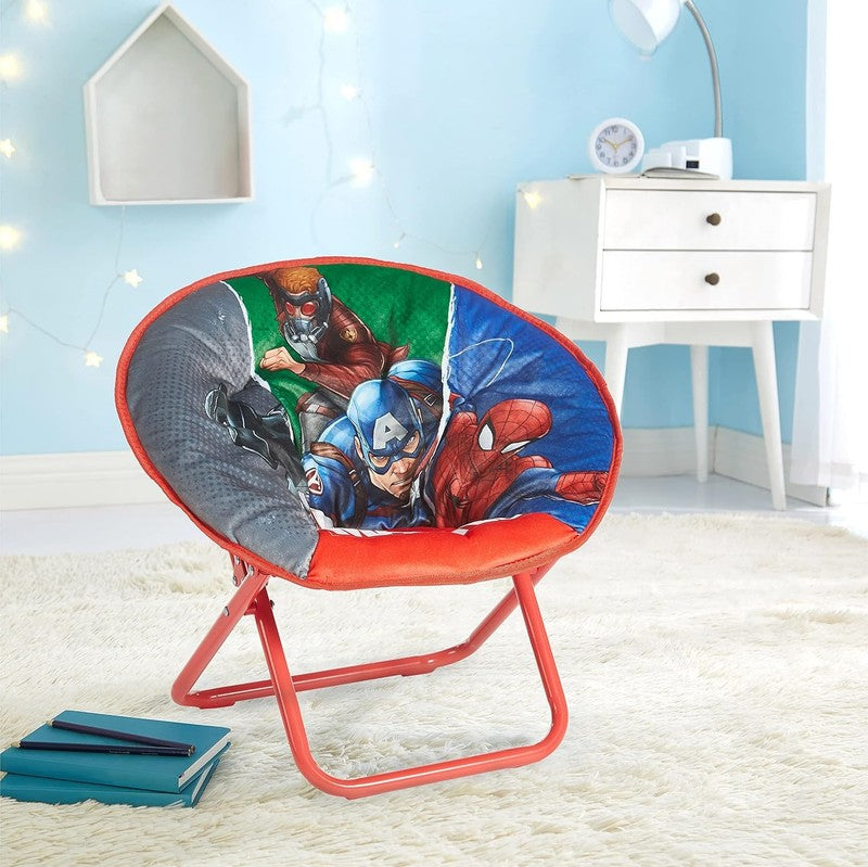 Avengers Toddler 19” Folding Saucer Chair with Cushion, Metal, Ages 3+5