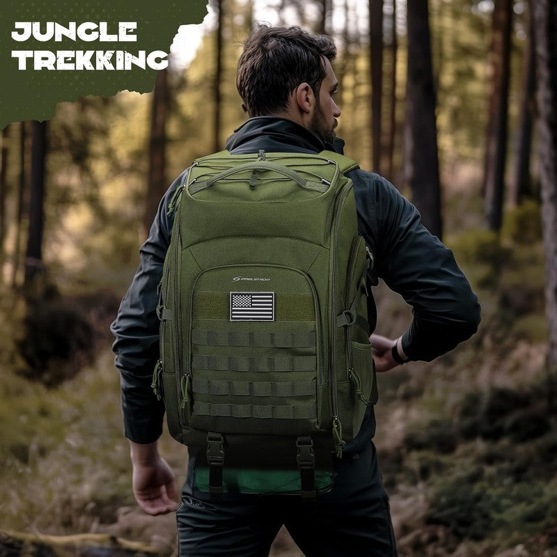 Tactical Backpack 40L Men Water Resistant Hiking Camping Gym Molle Army Green5