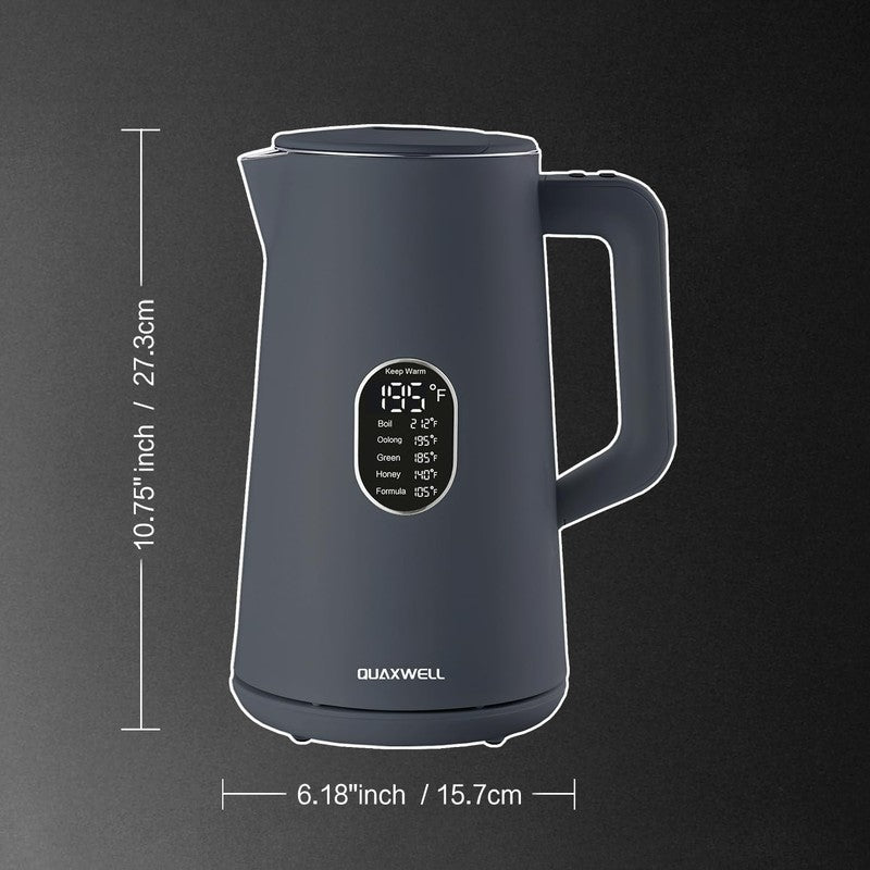 Electric Kettle 1.5L Stainless Steel Double Wall 5 Keep Warm Gray BPA Free7