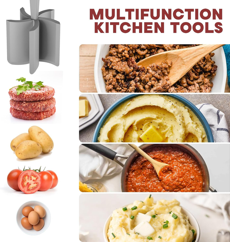 Meat Chopper Hamburger Grinder Ground Beef Smasher Nylon Kitchen Tool2