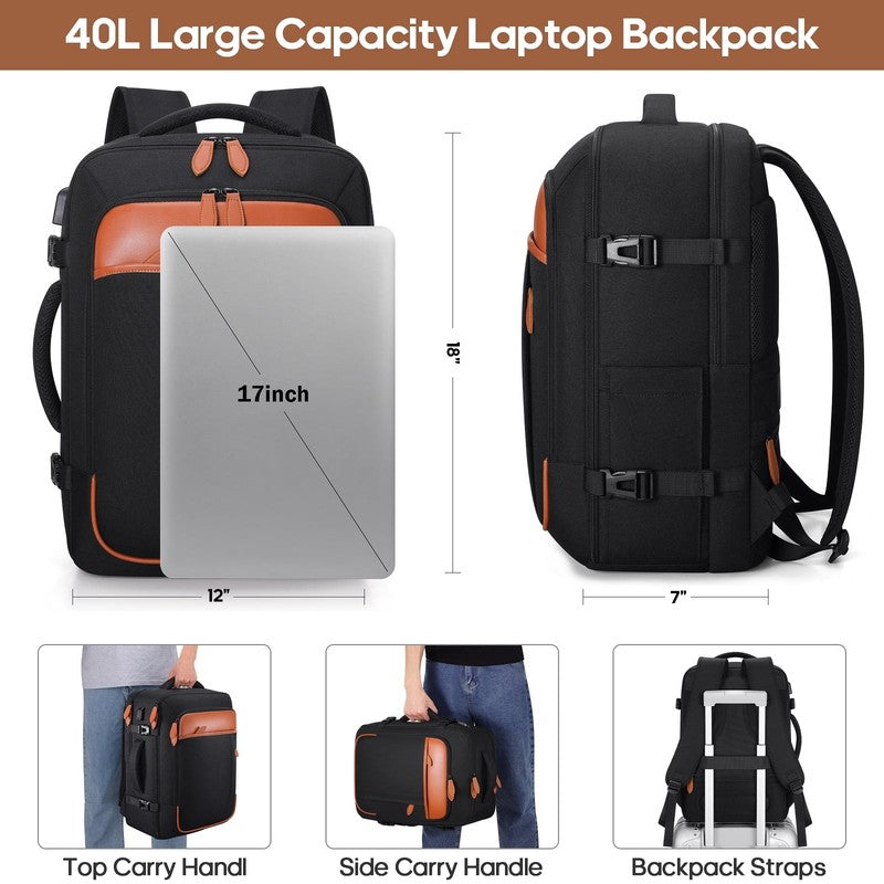 Travel Backpack for Men & Women Carry on Backpack Flight Approved 40L Waterproof2