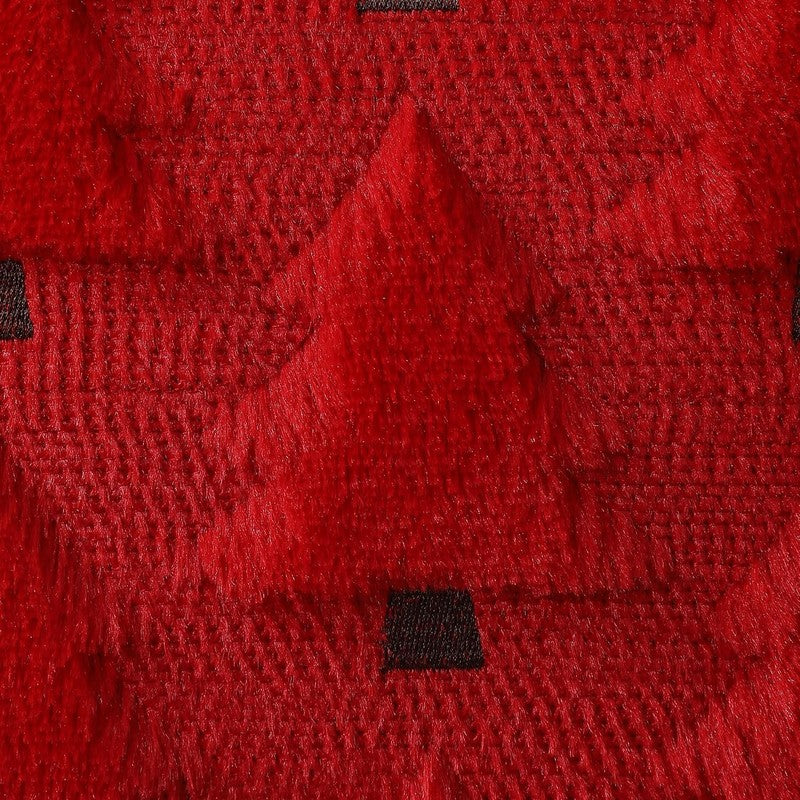 Christmas Pillow Covers 18"x18" Set of 2 Red Plush Faux Fur Tree Holiday Decor5