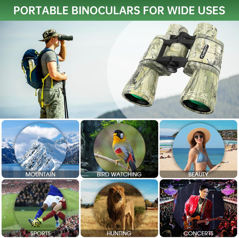 20x50 High Power Binoculars Waterproof Low Light Bird Watching Hunting5
