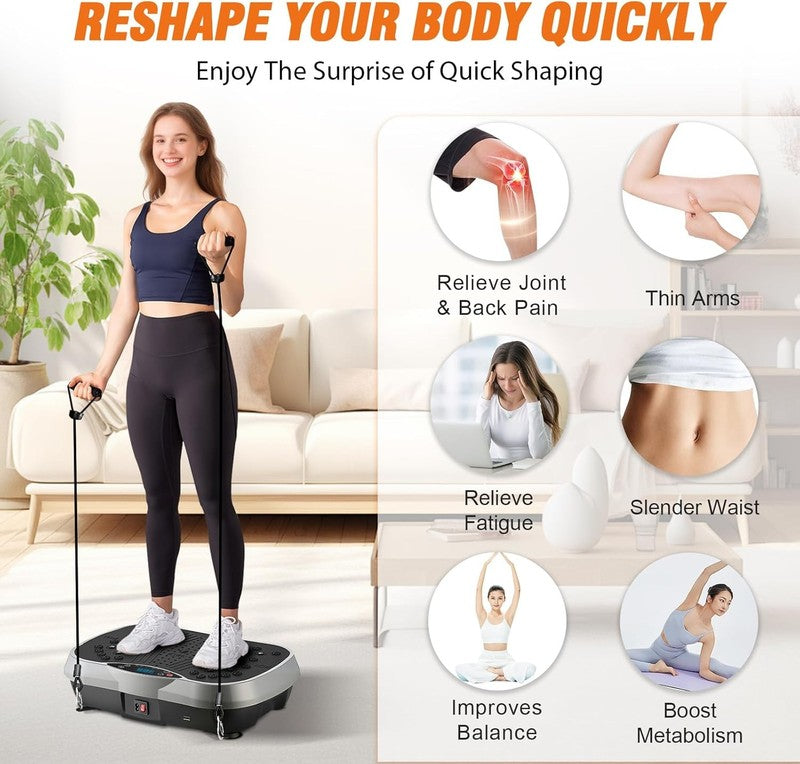 Vibration Plate Exercise Machine 400lbs 6 Modes 120 Level Full Body Workout3