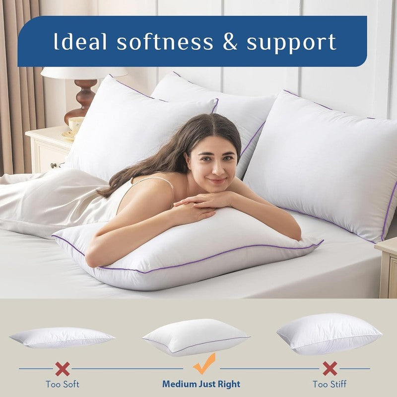 Pillows Queen Size Set of 2, Medium Support, Fluffy Hotel Quality for Sleepers4