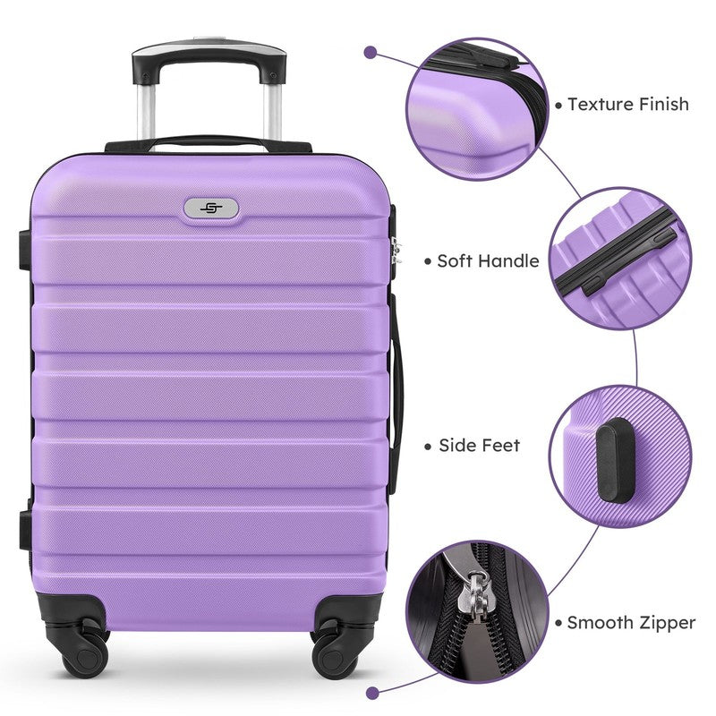4 Piece Luggage Set Hardside Spinner Suitcase 16 20 24 28 Inch Purple9