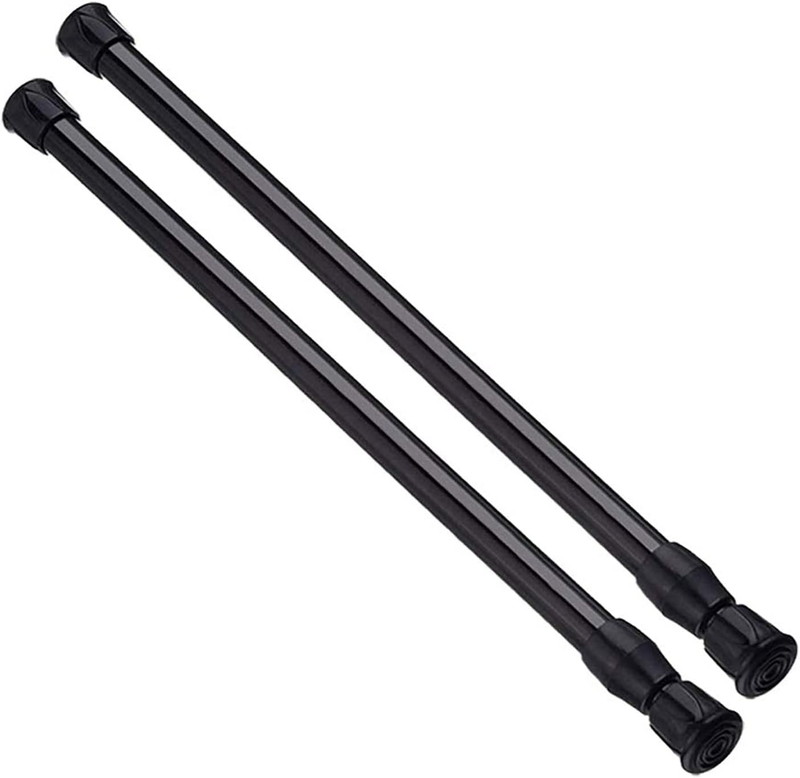 Adjustable Black Spring Tension Curtain Rods (17" to 28", 2 Pack)8