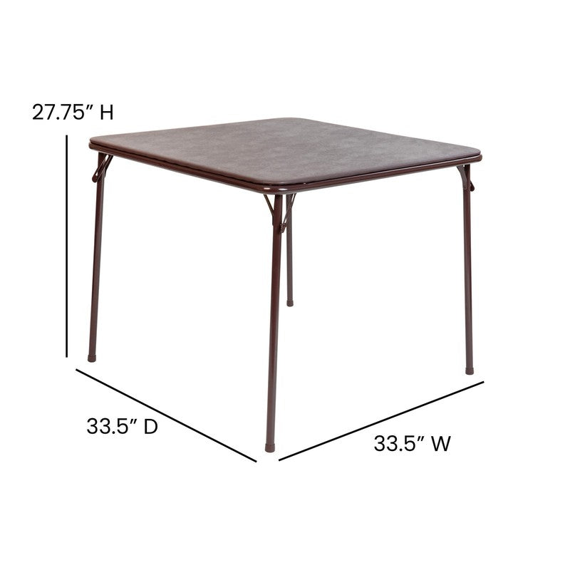Vinyl Covered Padded Folding Card Table for Game Rooms and Banquets, Brown5