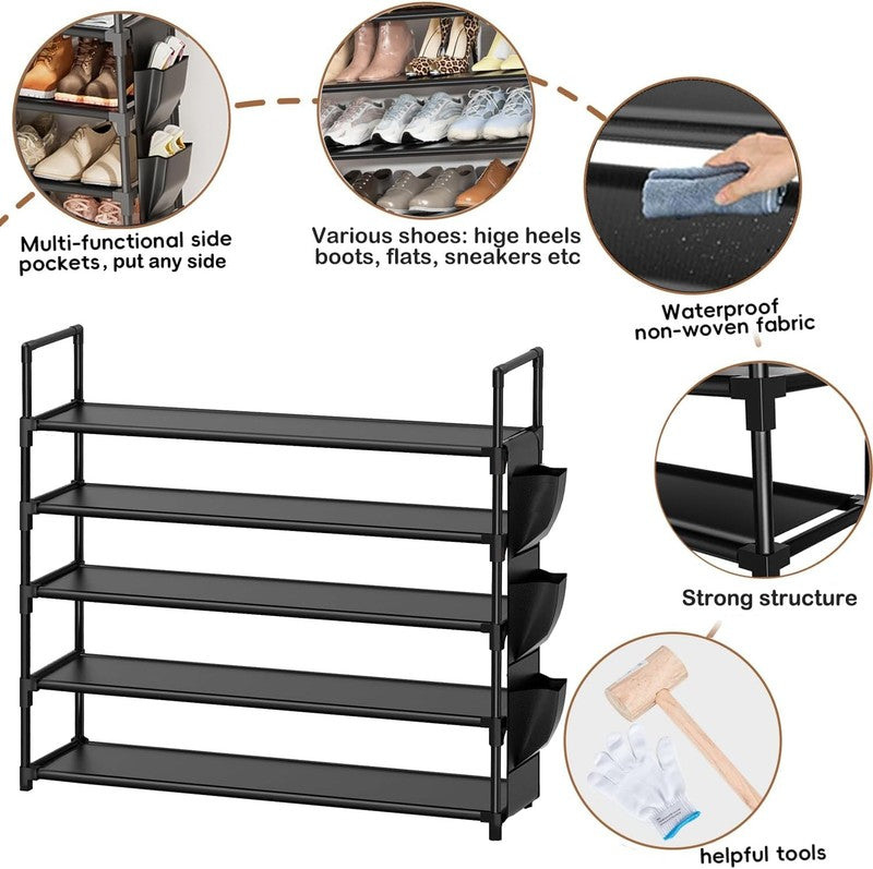 5 Tier Shoe Organizer Rack for Closet, Entryway, Garage, Door, Space Saving, Sho4