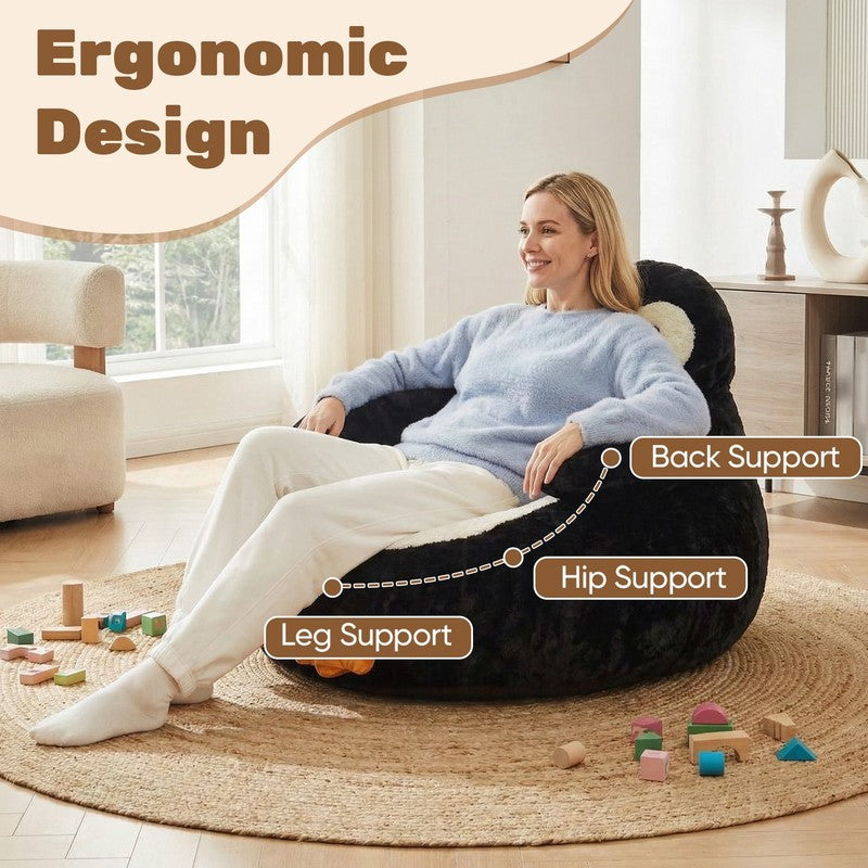 34Inch Penguin Shaped Mini Sofa Chair, Cute Cartoon Sofa with Washable Cover, Be5