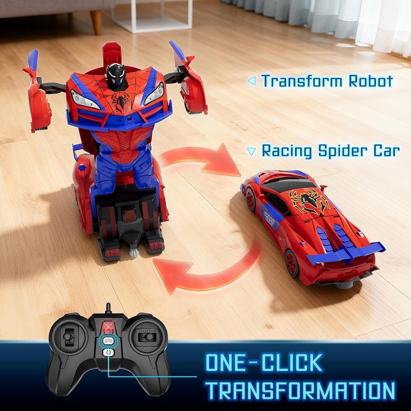 Spider Toys for Boys 4-6, Remote Control Car, One-Button Transform Superhero Toy1