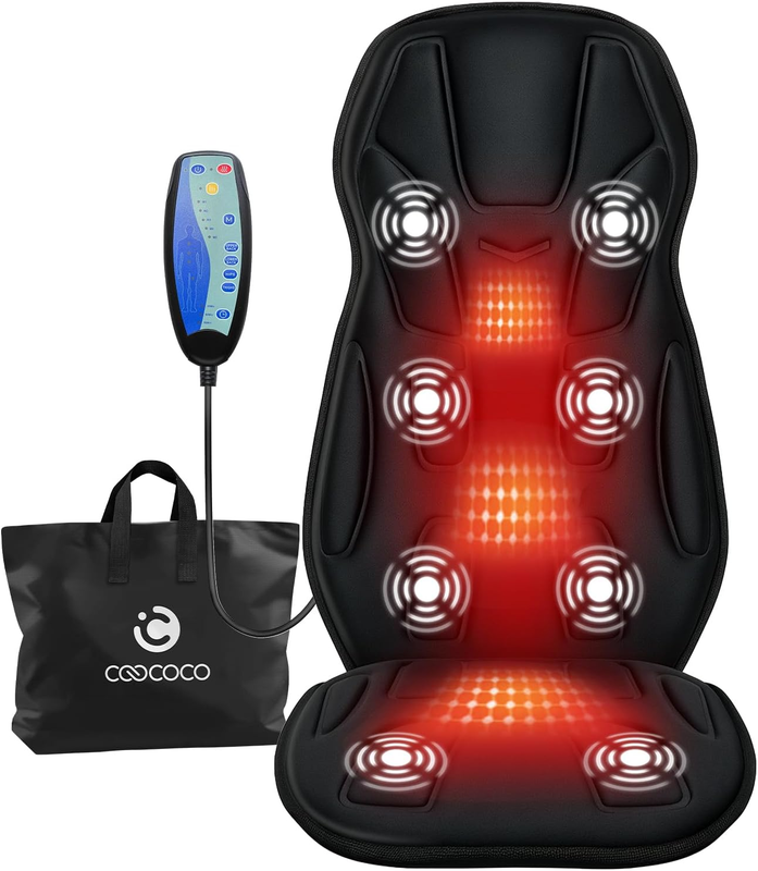 Vibration Back Massager Chair Pad w/ Heat 8 Motors Recliner Office Sofa9