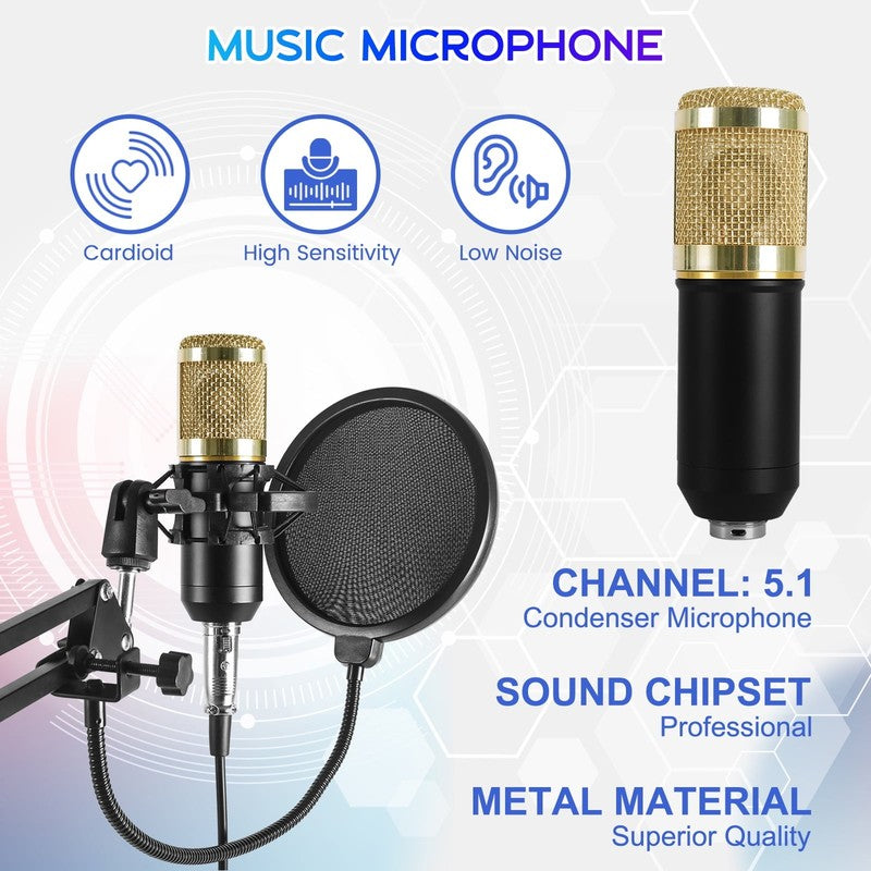 Microphone for Podcast Equipment Bundle and Studio Recording Equipment,Usb Micro3