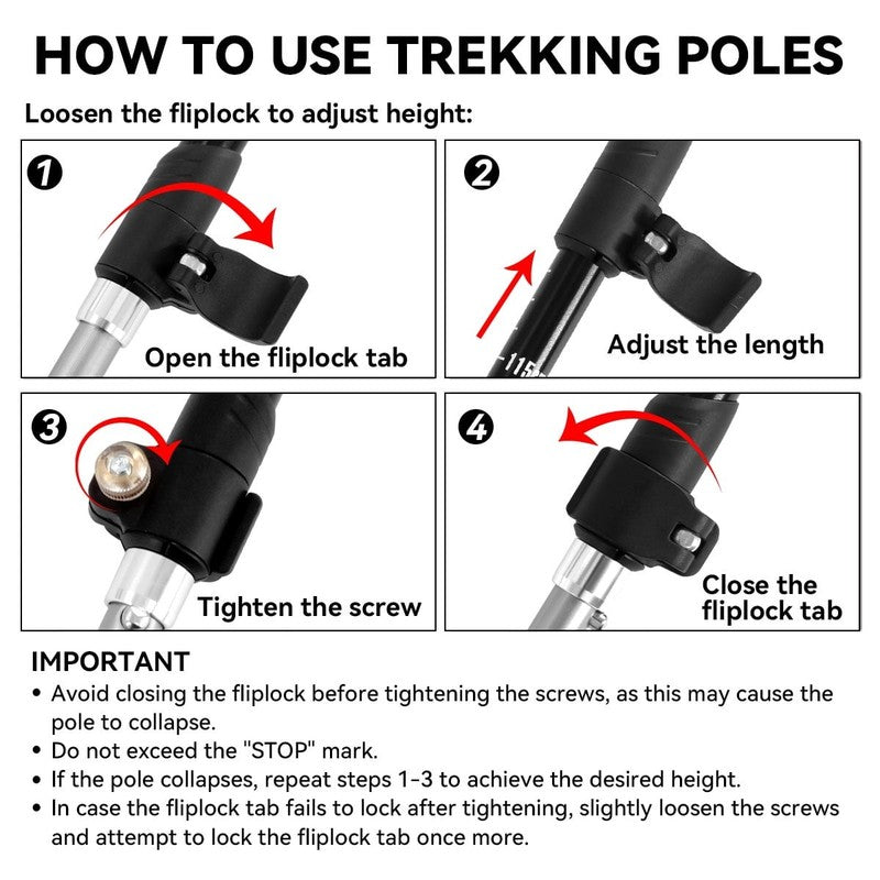 Collapsible Trekking Poles for Hiking   2 Pack Collapsible Aluminum Walking Stic5