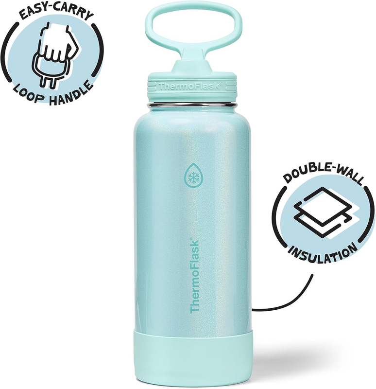 24oz Insulated Water Bottle Stainless Steel Spout Lid Leakproof Hot Cold2
