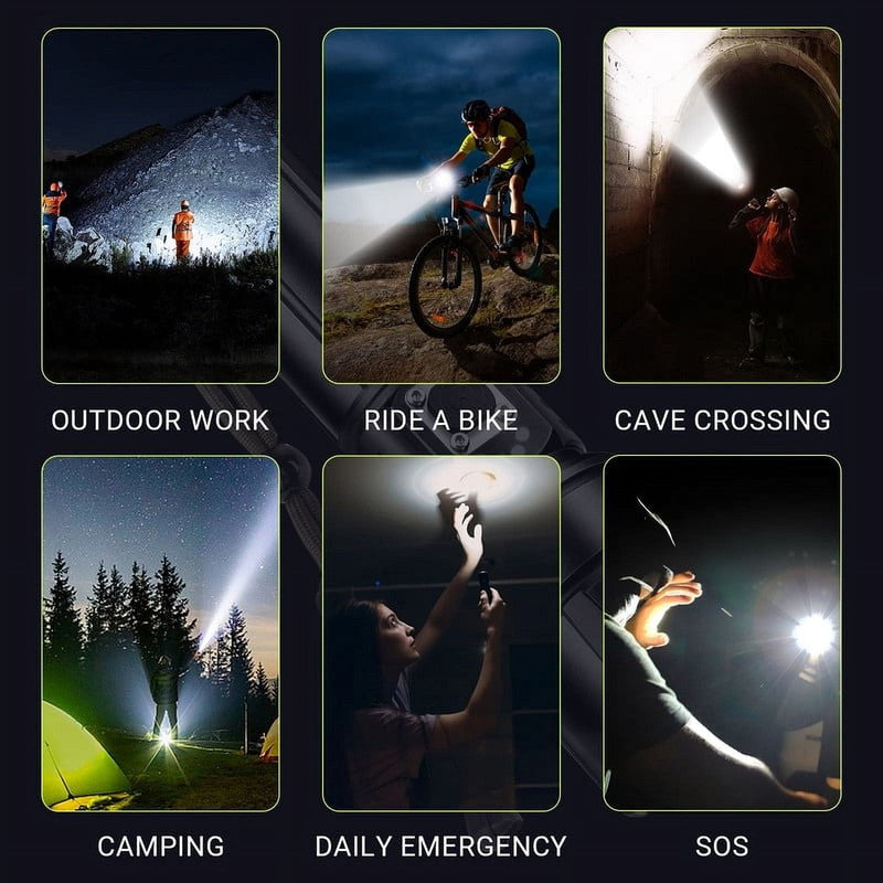 LED Flashlight, High Powered 10000 Lumens 5 Modes Zoomable Waterproof Rechargeab6