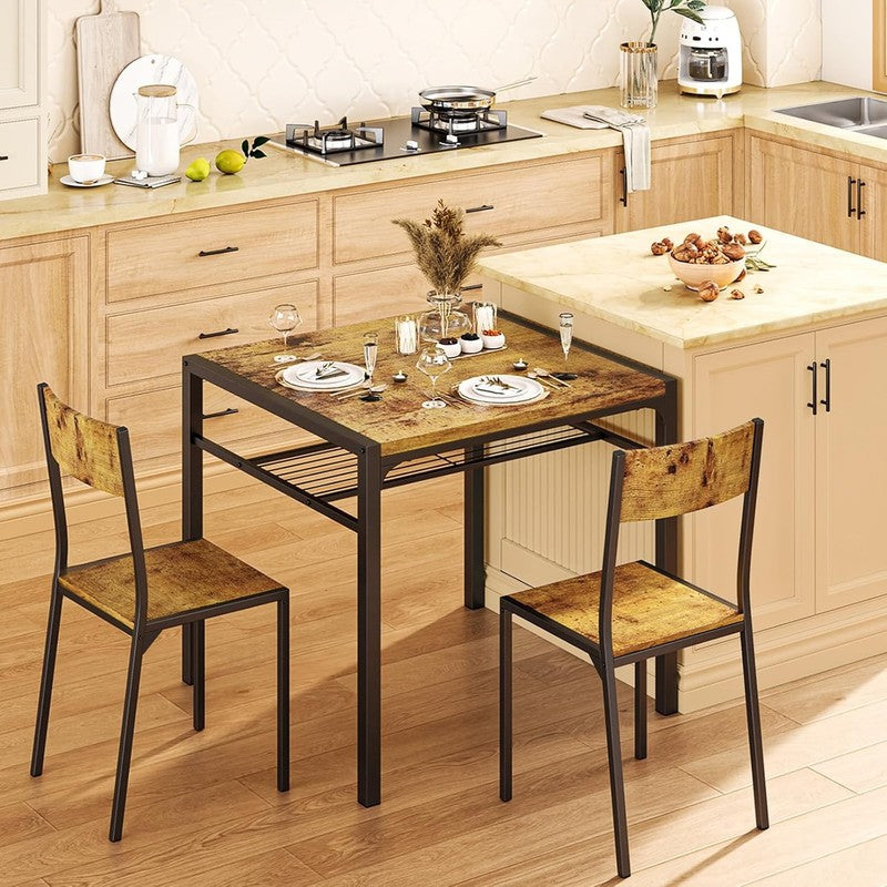 Dining Table Set for 2, 3 Piece Kitchen Table with 2 Chairs for Small Space, Apa1