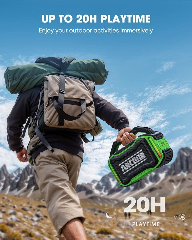 80W Bluetooth Speaker, Loud Bass, IPX6 Waterproof, 20H Playtime, TWS, Green4