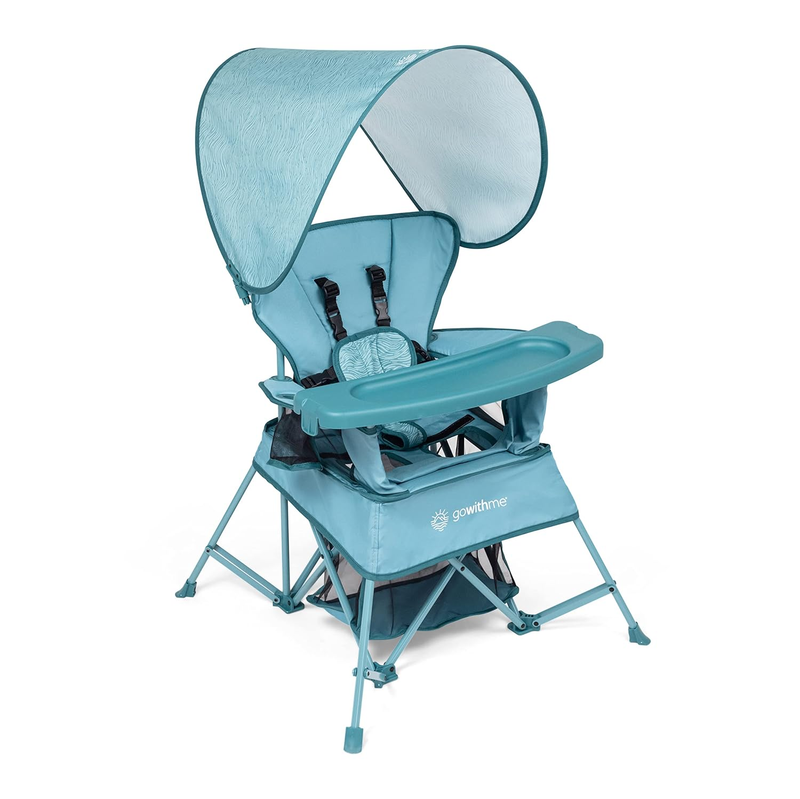 Go With Me Venture Portable High Chair Indoor Outdoor Sun Canopy Blue11