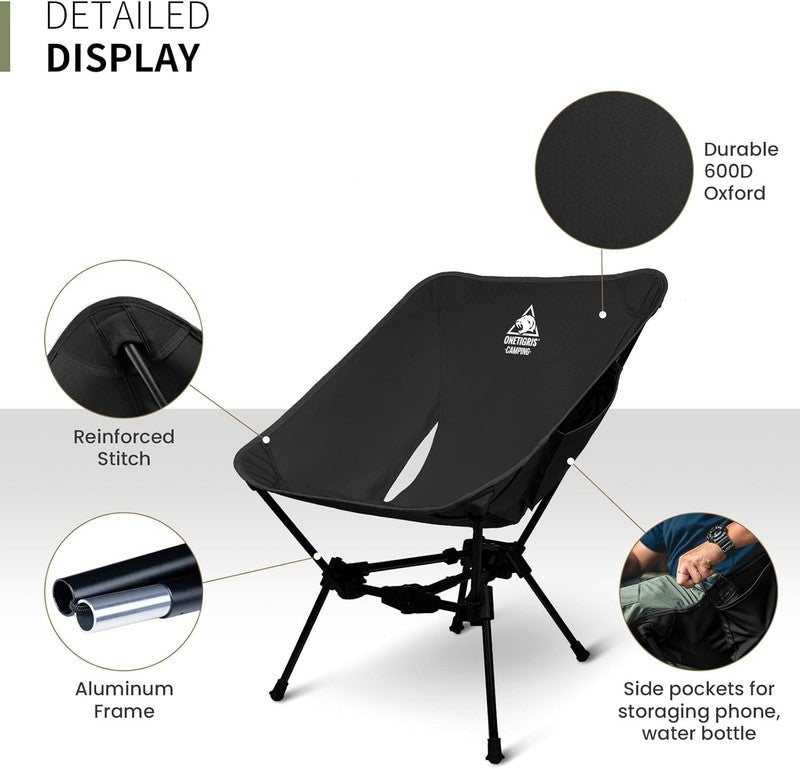 Tigerblade Camping Chair, Lightweight Folding Backpacking Hiking Chair, Compact 3