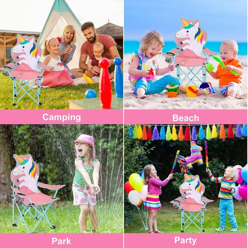 Kids Folding Outdoor Lawn & Camping Chair w/ Cup Holder & Carry Bag6