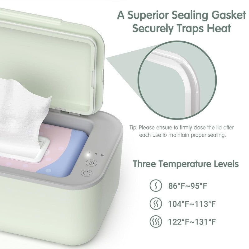 Baby Wipe Warmer 3 Level Temp Quiet Heating Large Capacity Green3