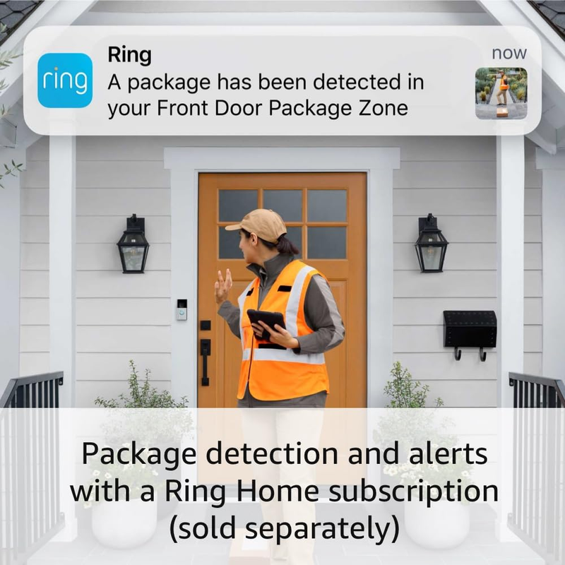 Battery Doorbell w/ Video Live View Two Way Talk Motion Alerts Satin Nickel3