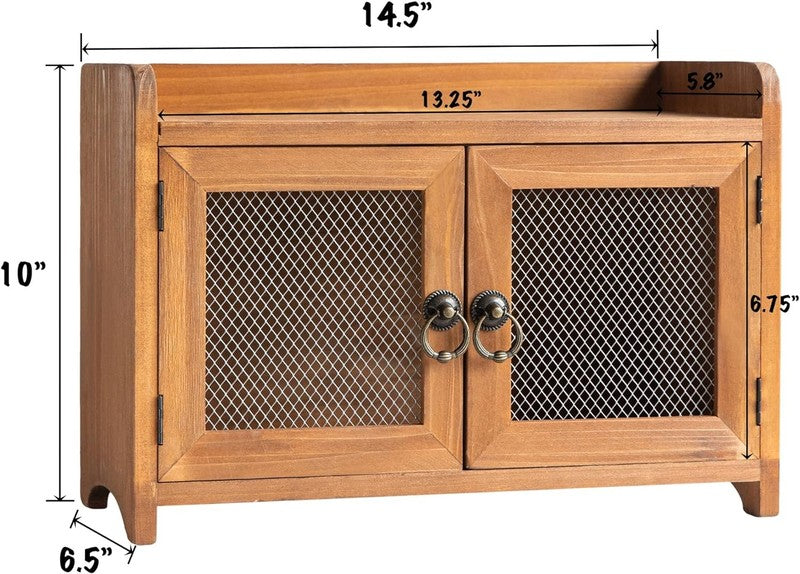   Storage Cabinet, Mini Countertop Cabinet, Wood Organizer for Kitchen Living Ro2