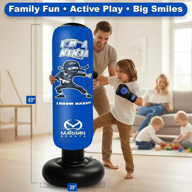 Punching Bag for Kids with Boxing Gloves Ages 4 12 – 63" Inflatable Boxing Bag f4