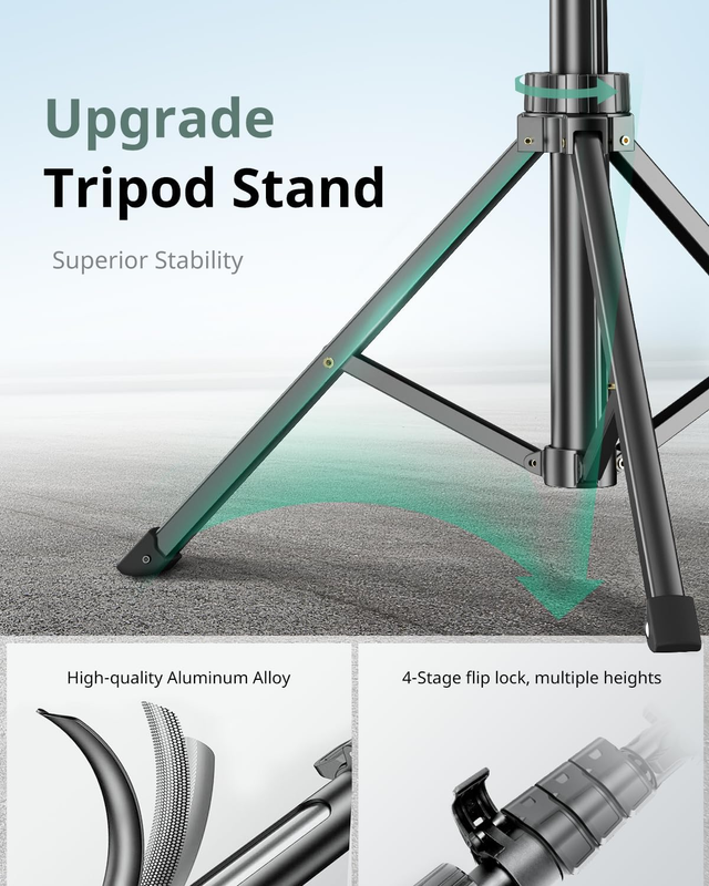 62" Phone Tripod & Selfie Stick, Extendable Cell Phone Tripod Stand with Wireles2
