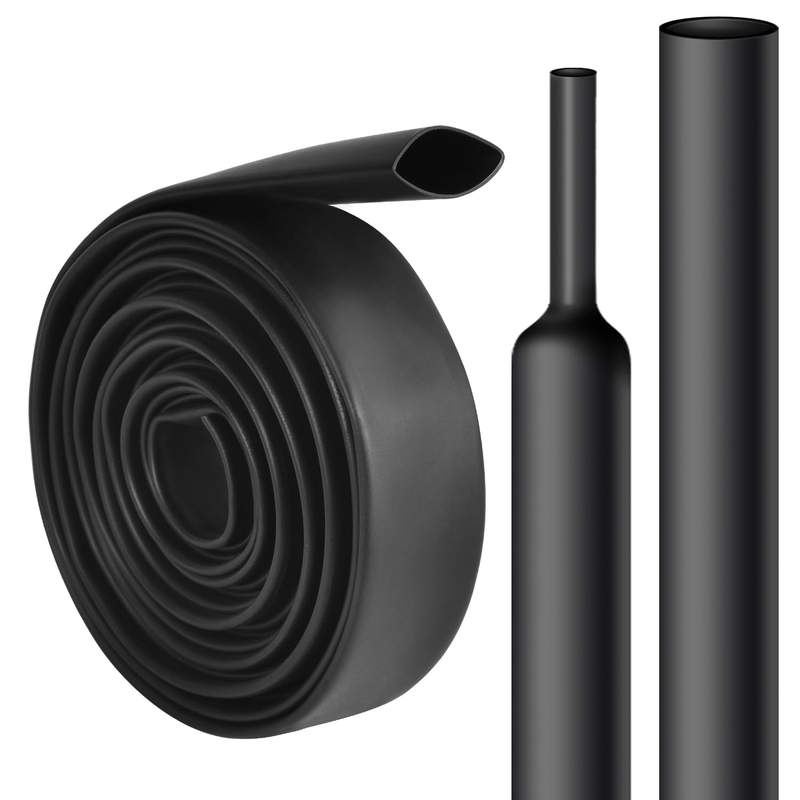 3/4" Waterproof Heat Shrink Tubing - 10ft Dual Wall Adhesive Black Tube0