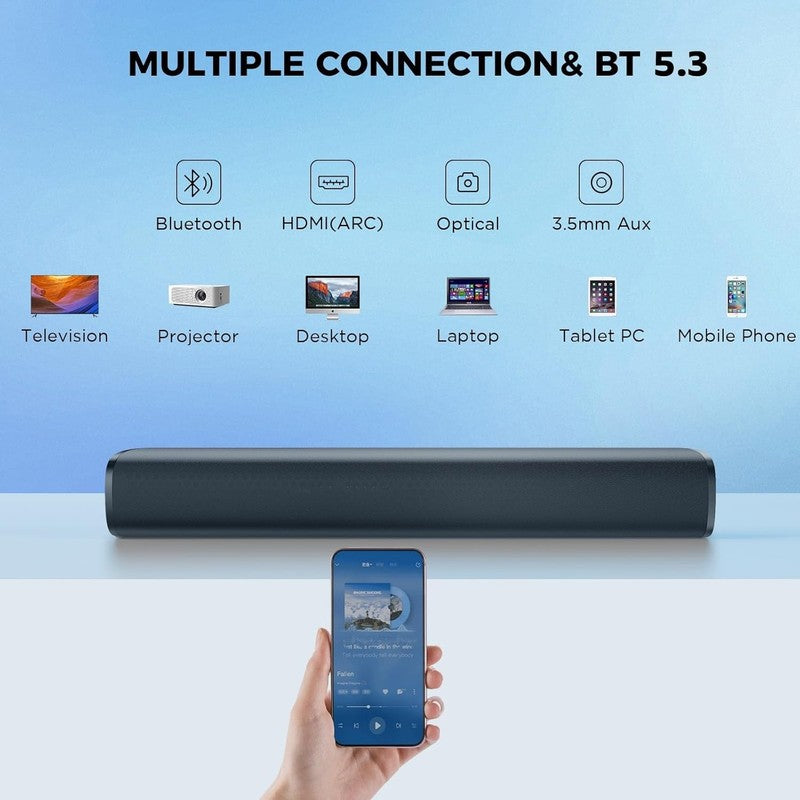 50W Bluetooth 5.3 Sound Bar for TV 17" Speaker ARC Optical AUX Home Theater4