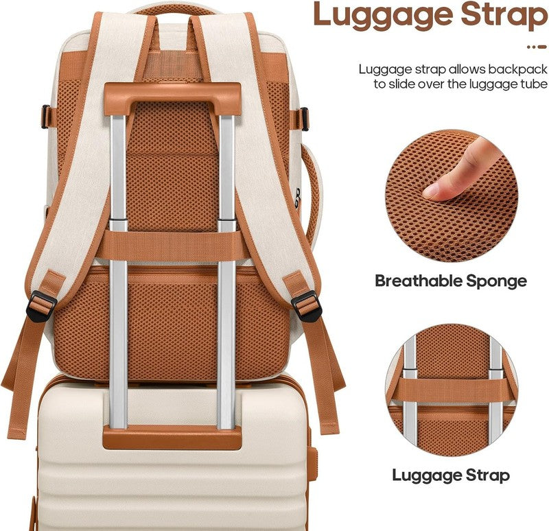 3 Piece Luggage Set 20" Carry On Spinner Hardside Suitcase w/ TSA Lock Beige5